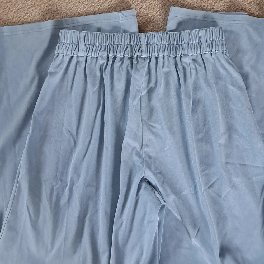 MEDIUM. HALARA HIGH WAISTED WIDE LEG DENIUM LOOK PALAZZO PANTS - Picture 8 of 9